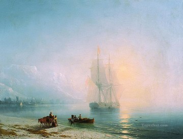 calm sea 1863 Romantic Ivan Aivazovsky Russian Oil Paintings